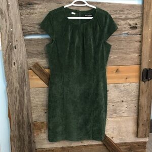 Sharagano Size 14 Vintage Green Corduroy Dress